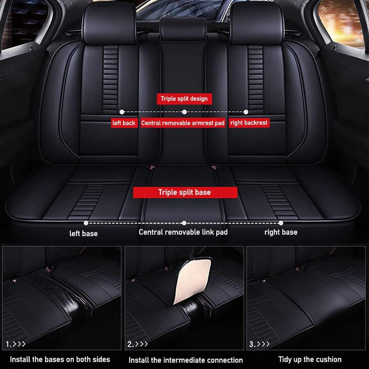 Pengchen 5-Sitzer Autositzbezug-Set, Vorne und Hinten Universal passend für Jaguar 2000-2023 95% Mod
