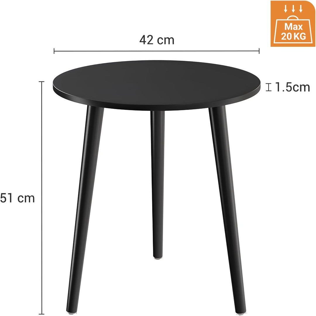 APICIZON Beistelltisch, Couchtisch rund Ø 42 cm, Höhe 51 cm, Sofatisch mit Beinen aus Massivholz, Sk