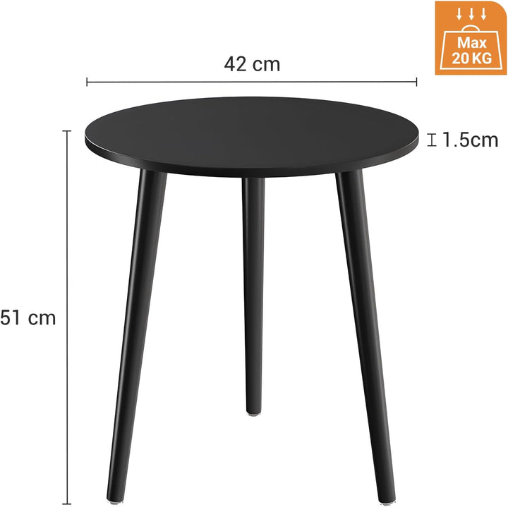APICIZON Beistelltisch, Couchtisch rund Ø 42 cm, Höhe 51 cm, Sofatisch mit Beinen aus Massivholz, Sk