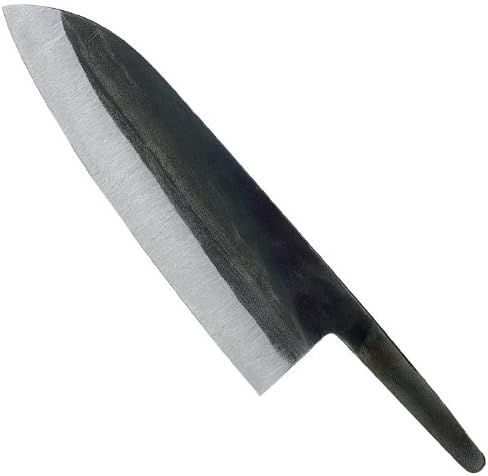Klingenrohling mit schwarzer Schmiedehaut, dreilagig, Santoku