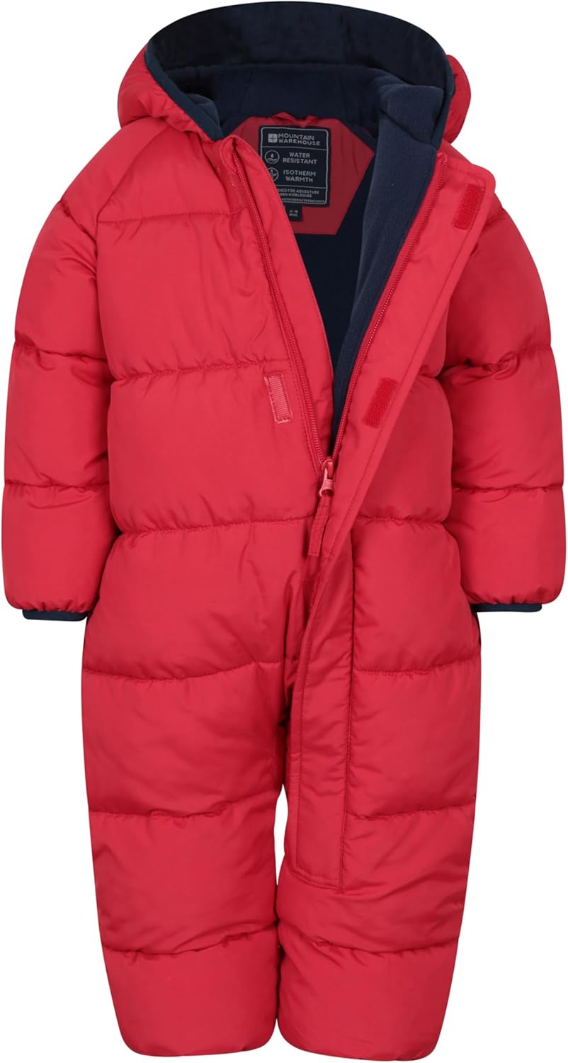 Mountain Warehouse Frosty Kinder Winter Anzug Gefüttert Schneeanzug 6-12 Monate Dunkel Rot, 6-12 Mon