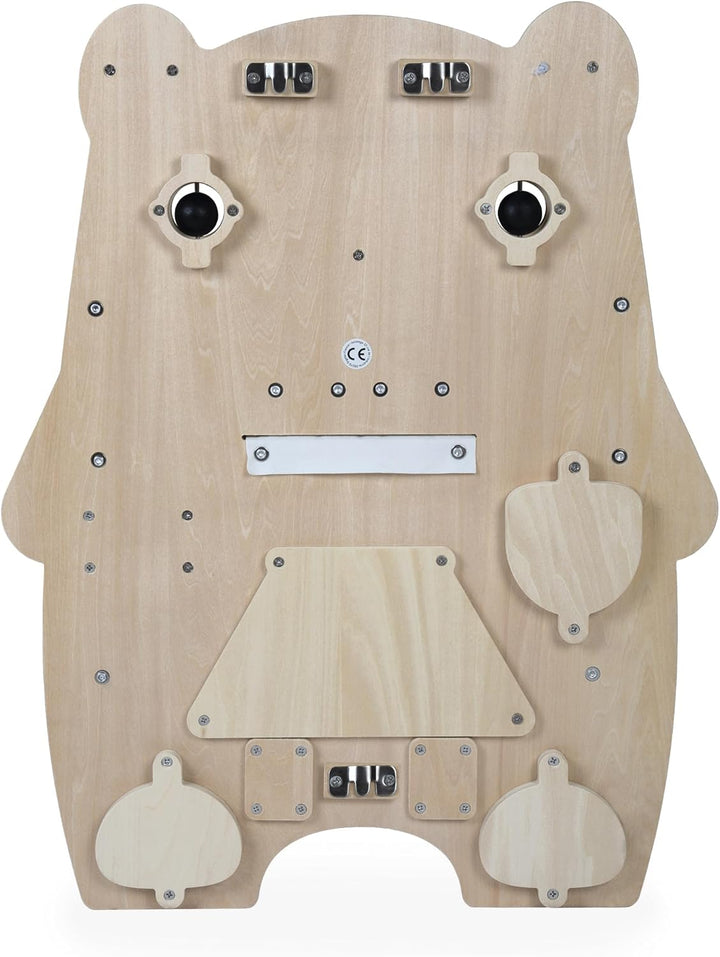 Janod - Busy Board Bär - 20 Aktivitäten - Grosses Aktivitätsbrett aus Holz - Ideal für die Entwicklu