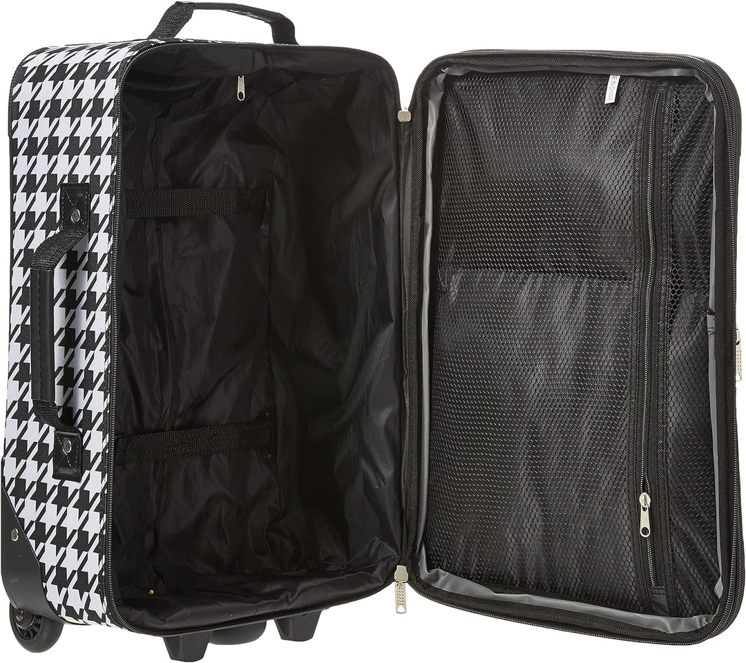 Rockland Fashion Softside Gepäck-Set, aufrecht stehend, schwarz und weiss, 2-Piece Set (14/19), Fash