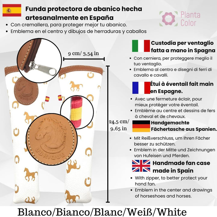 Schal, Holzfächer und Lederbezug für Fächer, Perlweiss 2, 42