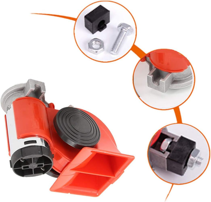YIYIDA Auto air horn 135DB dual trompete super laute schnecke elektrische pumpe sirene, Lautsprecher