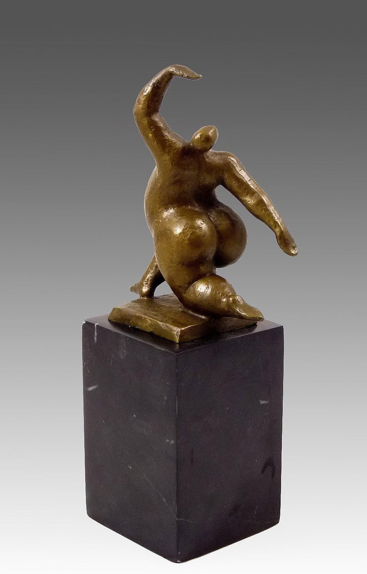 Abstrakte Bronzeskulptur - XXL Tänzerin hockend - signiert Milo - Bronzefigur - Moderne Kunst Skulpt