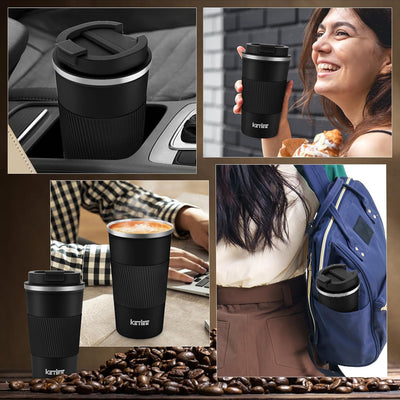 KETIEE Kaffeebecher to go,510ml Thermobecher Kaffee-to-go,Kaffeebecher Thermo,Doppelwandig Reisebech