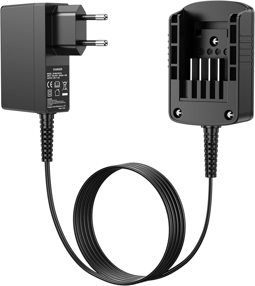 ASUNCELL WA3760 Ladegerät für Worx Akkus 18V (20V MAX), Akku Ladestation Schnell-Ladegerät für Worx