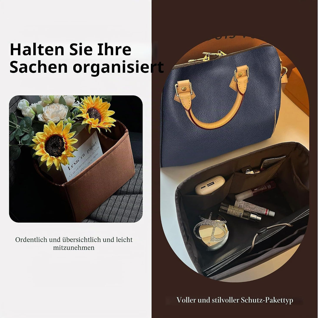 DGAZ Handtaschen Organizer Einsatz, Seide Handtaschenorganisator für LV Speedy Nano/20/25/30/35/40/4