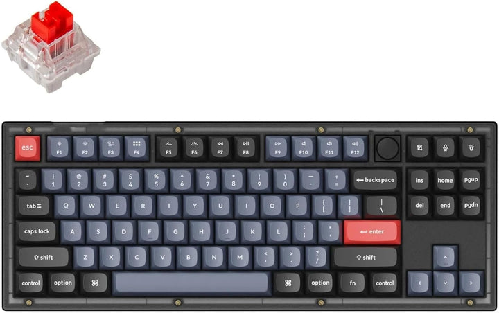 Keychron Schlüssel V3 TKL Frost Schwarz RGB Schlüssel Rot H V3-C1-DE