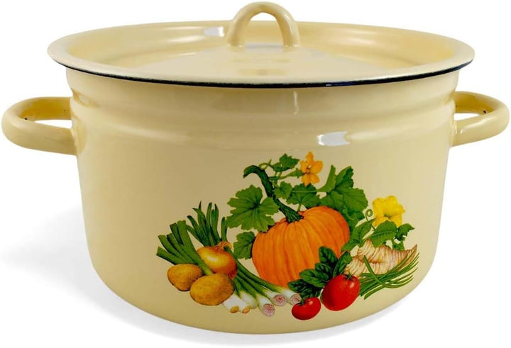 Emaille Kochtopf Topf 4 Liter ca 23cm Durchmesser Blumen/Retro Nostalgie Geschirr