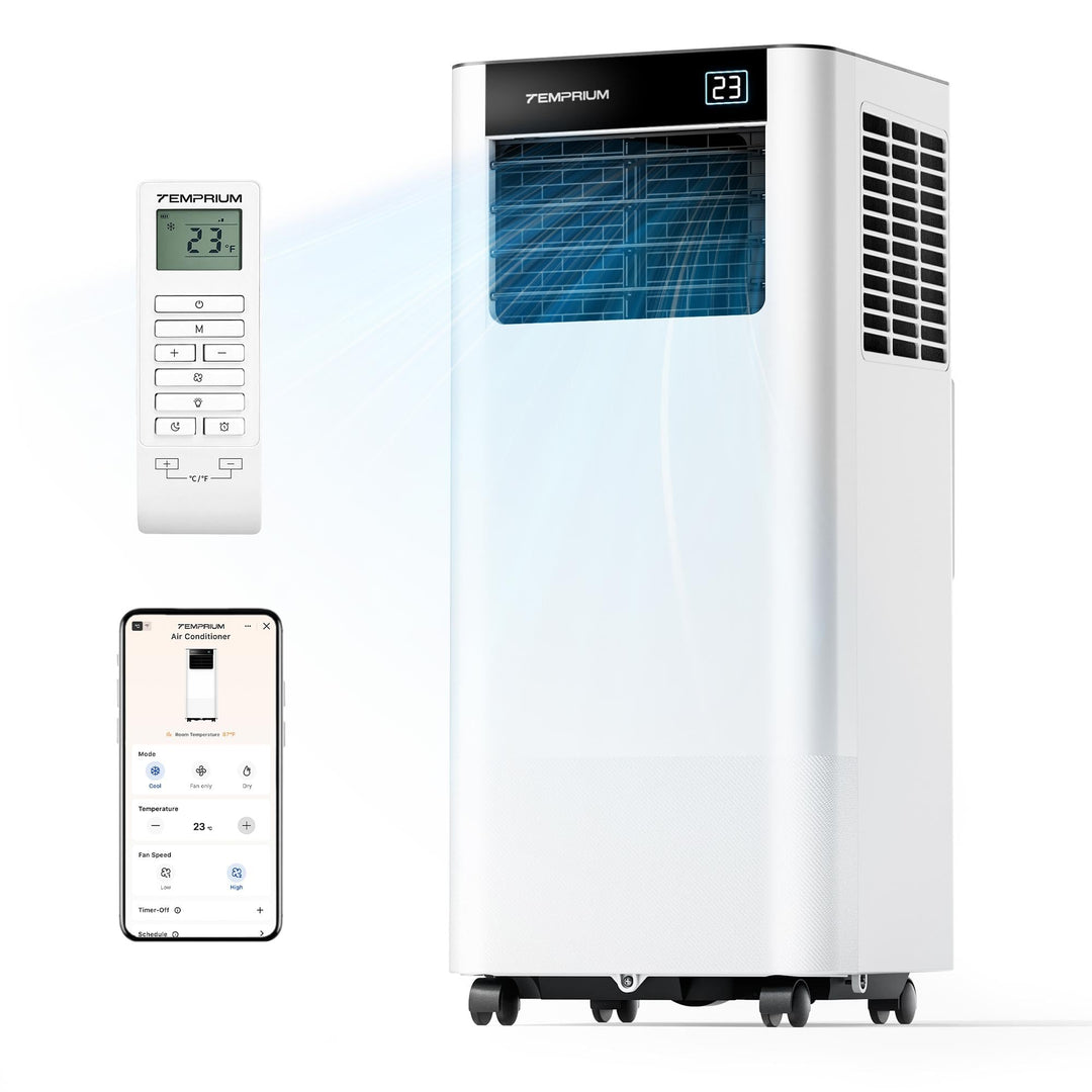 Mobile Klimaanlage 9000BTU 2,6Kw mit Abluftschlauch | 3-in-1 Mobiles Klimagerät | Fensterabdichtung