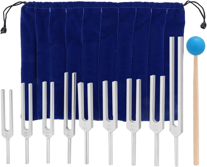 ANKROYU 9 Stück Stimmgabel Set, Tuning Fork 174/285/396/417/528/639/741/852/963 Hz Klangheilungsther