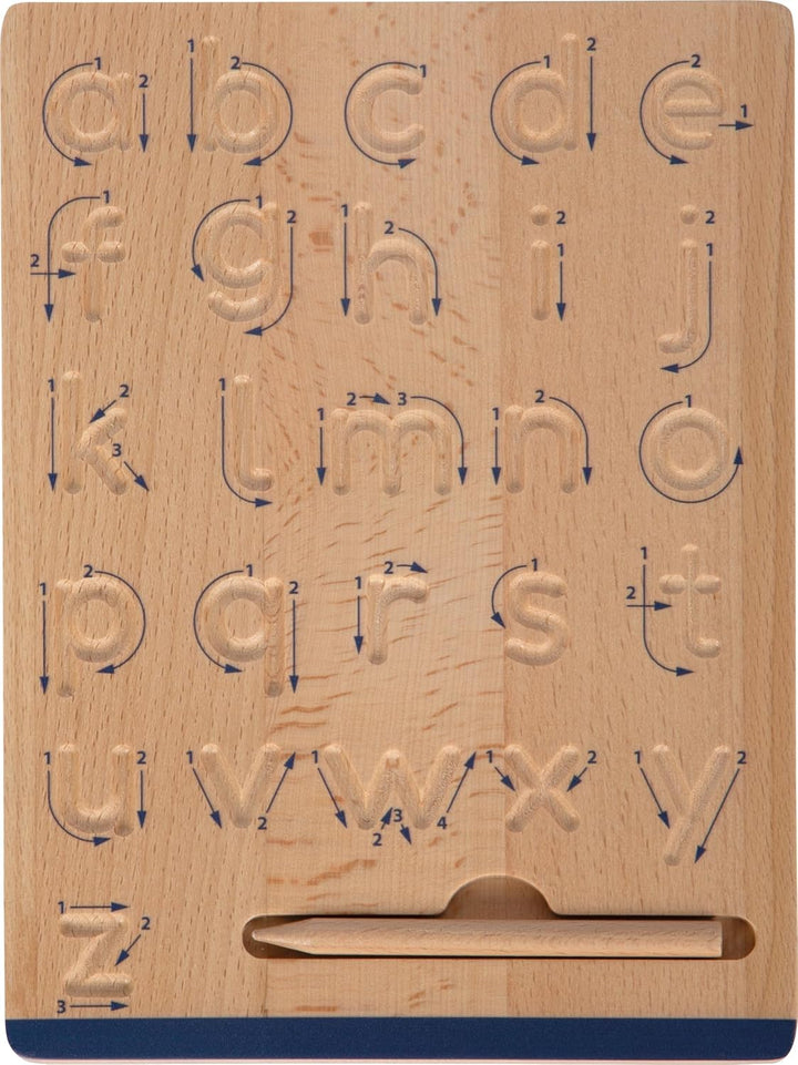 small Foot Schreibtafel-Set „Educate“ aus Holz, Schreiben Lernen mit Schwungübungen, für Kinder ab 5