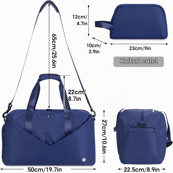 Ceneda Sporttaschen Klassische mit Schuhfach und Nassfach Tragbare Übernachtungs Wochenendtasche Rei