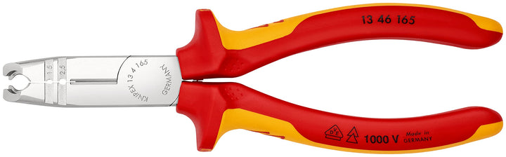 Knipex Abmantelungszange verchromt, isoliert mit Mehrkomponenten-Hüllen, VDE-geprüft 165 mm (SB-Kart