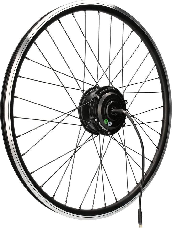 E-Bike Nabenmotor Vorderrad, eingespeicht, Schwarz, 20&