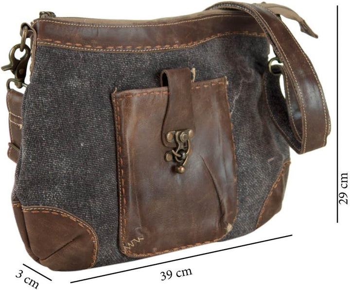 Sunsa Damen kleine Umhängetasche Schultertasche Crossbody Tasche Canvastasche in retro Style Vintage