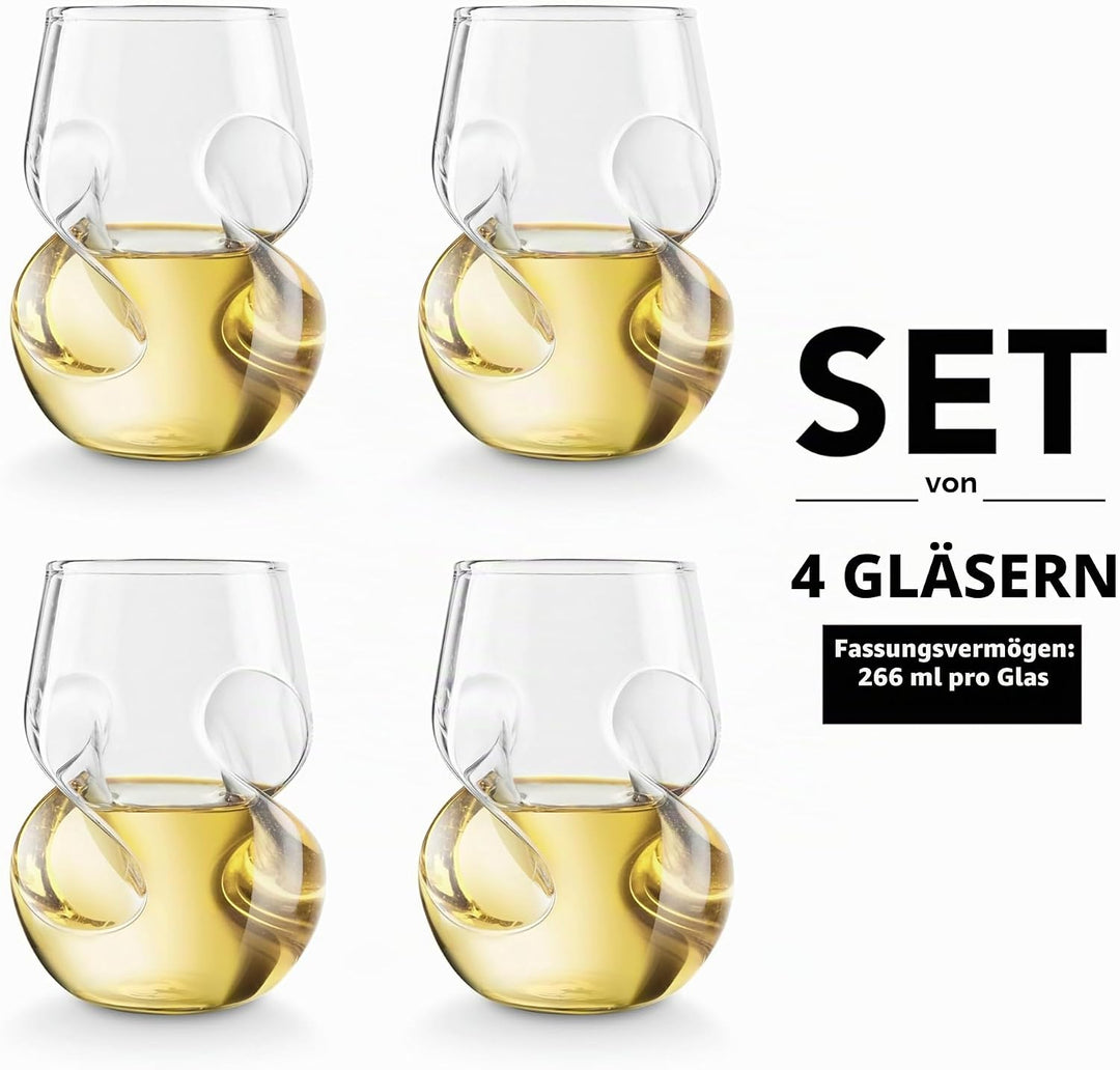 Final Touch Conundrum White Wine Glasses Weissweingläser - Hand durchgebrannte Glas 266ml - Packung
