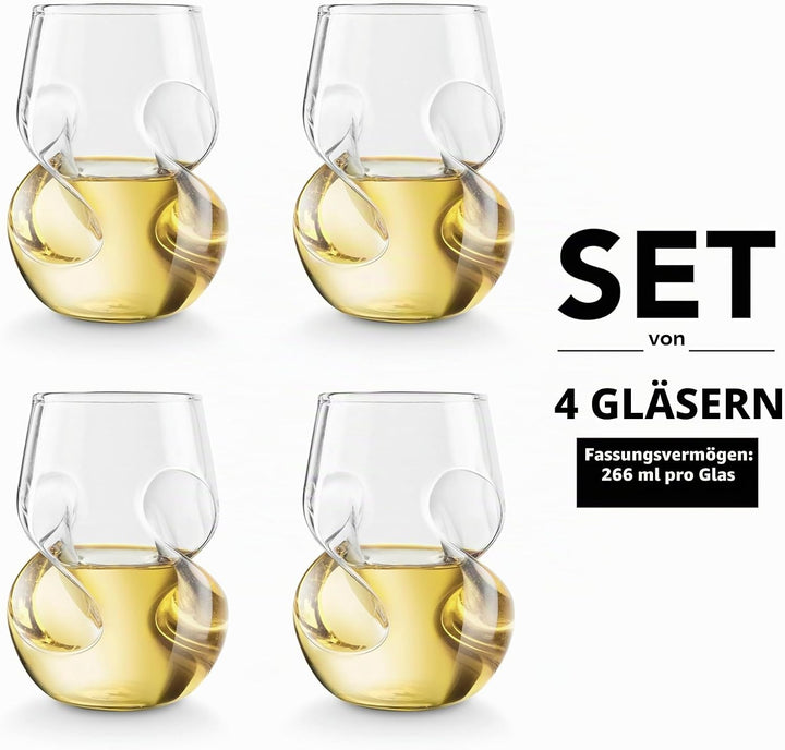 Final Touch Conundrum White Wine Glasses Weissweingläser - Hand durchgebrannte Glas 266ml - Packung
