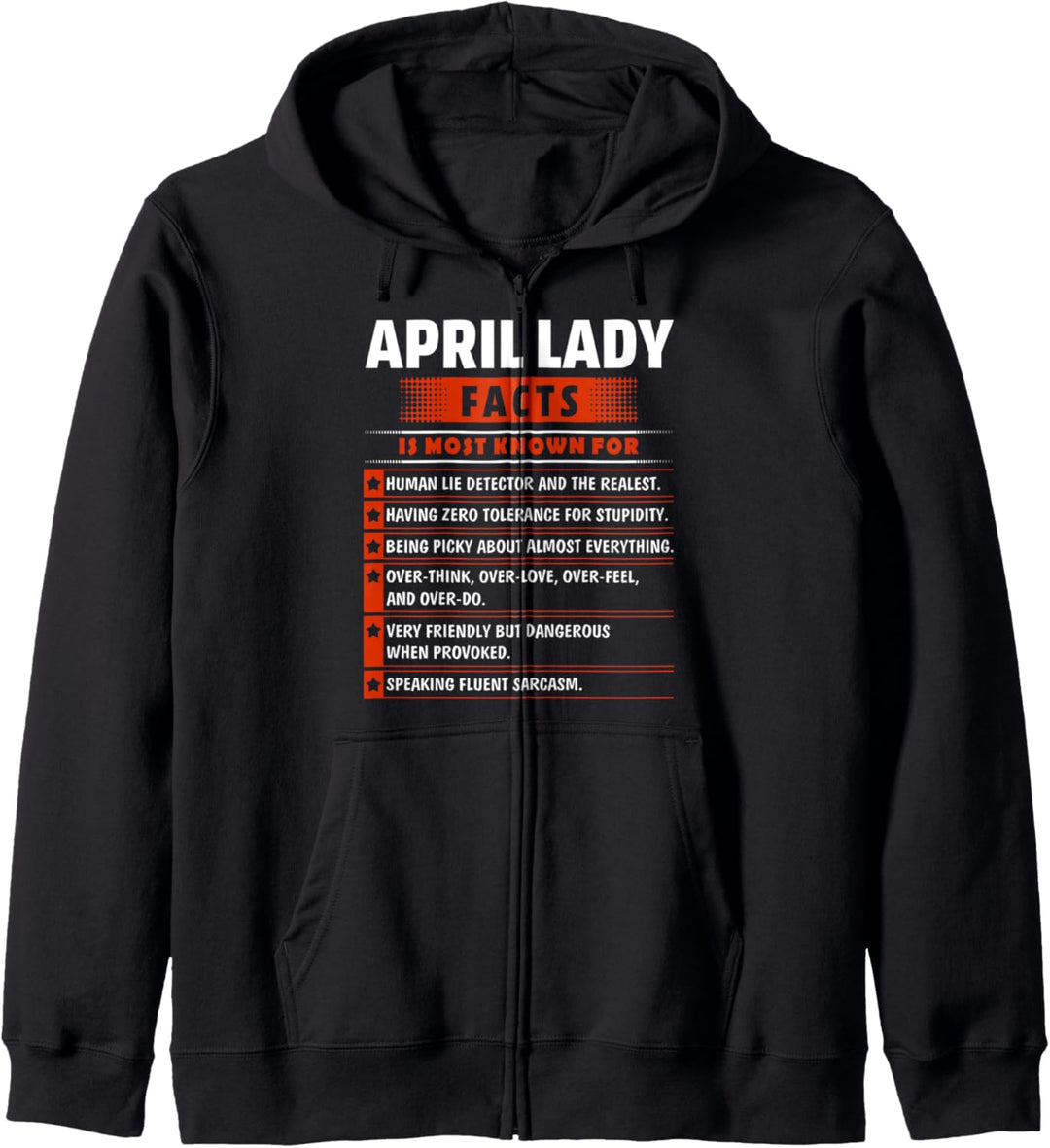 April Lady Facts Lustig Am bekanntesten für menschlichen Lügendetektor Kapuzenjacke