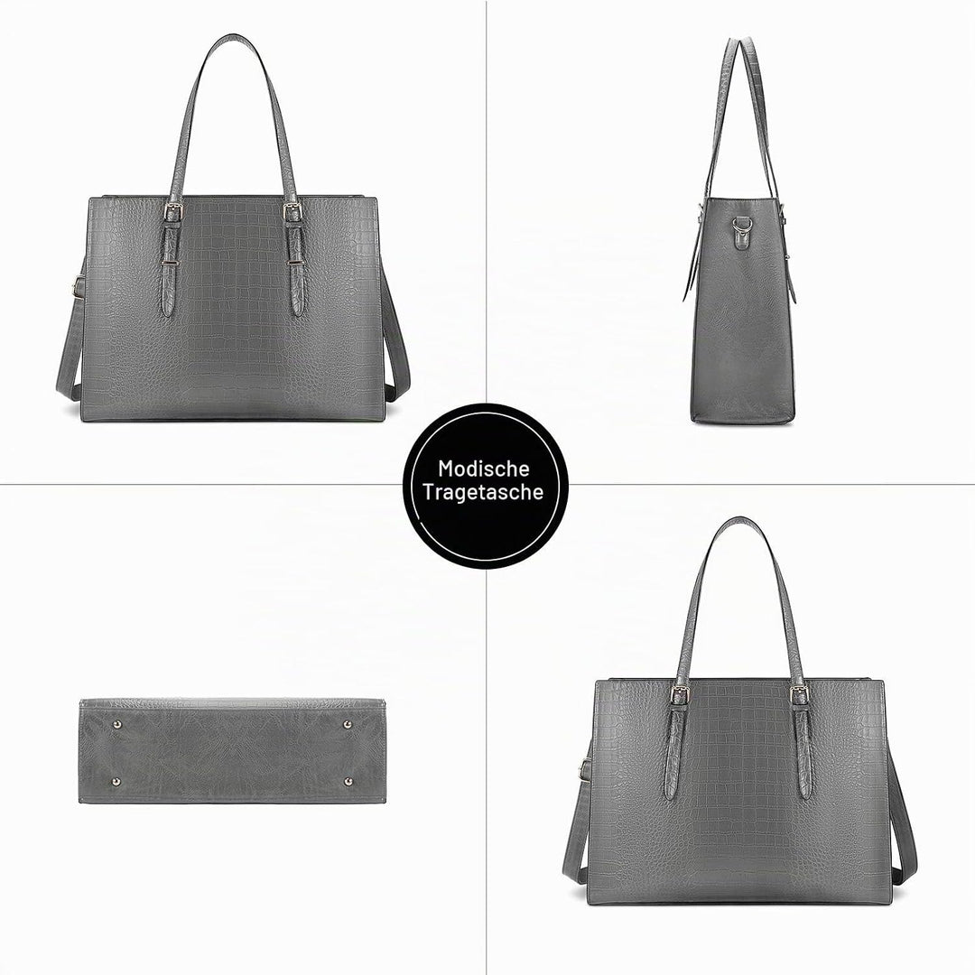 Lubardy Handtasche Damen Shopper Damen Gross Laptop Tasche 15.6 Zoll Elegant PU Leder Umhängetasche