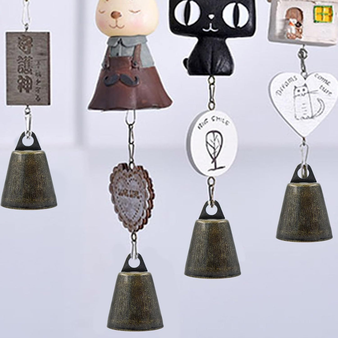 MrMrKura 9 Stück Bronze Vintage Glöckchen (3,7 x 2,5 cm) Mini-Glöckchen zum Basteln, Kuhglocke an Ju