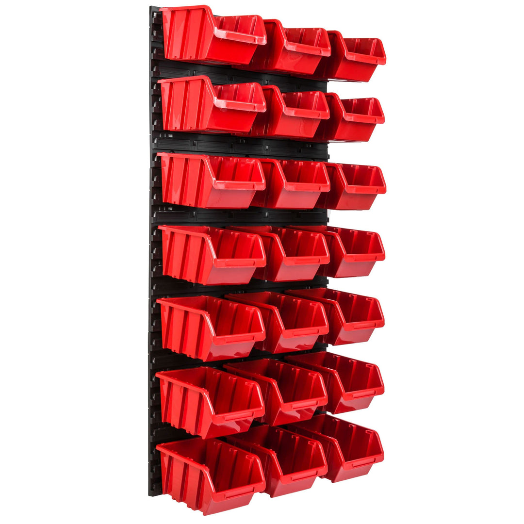 SimpleThing Lagersystem Werkstattregal | 57 x 116 cm | 21 stck. Box | Wandregal mit Stapelboxen - Wa