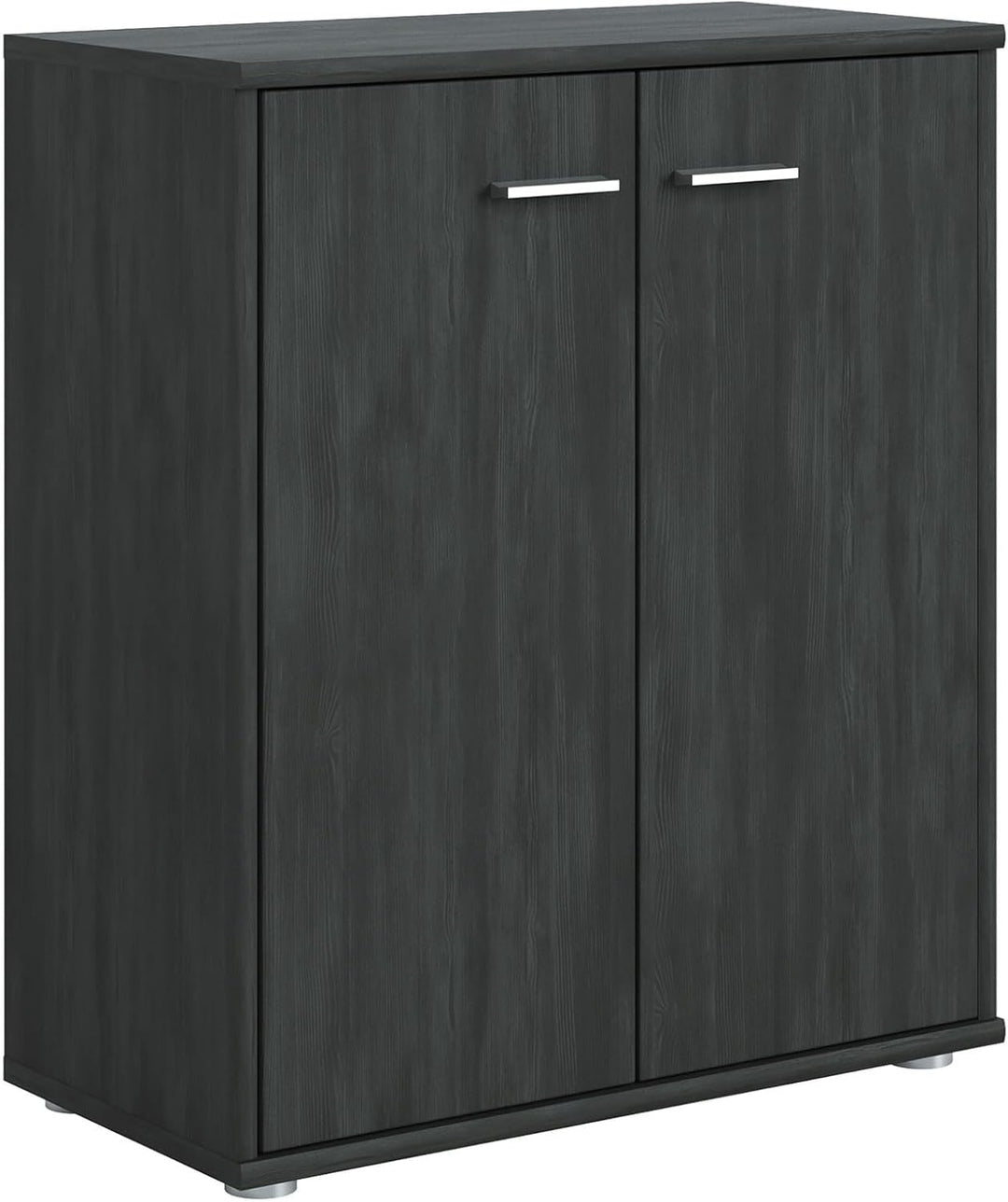 CARO-Möbel Kommode Sideboard Schrank Tommy Esche grau, Anrichte mit 2 Türen inklusive Einlegeboden,