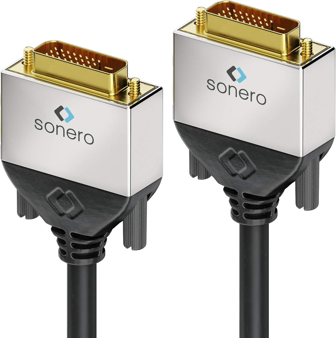 Sonero DVI-Kabel Premium, 10 m, Dual Link, Stecker/Stecker (24+1) 10,0m, 10,0m