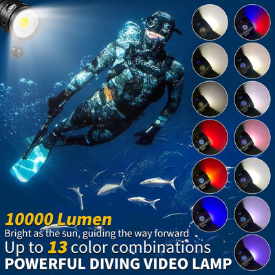 Tauchlampe,LetonPower TS 10000Lumens Unterwasser taschenlamp,100m Unterwasser videoleuchte,taucherla