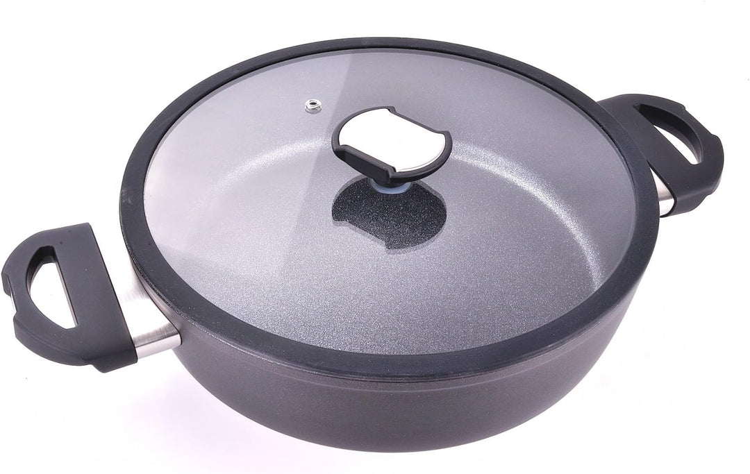 Berndes 21266 Balance Induction Enduro Bratpfanne aus Aluminium, 28 cm, Schwarz