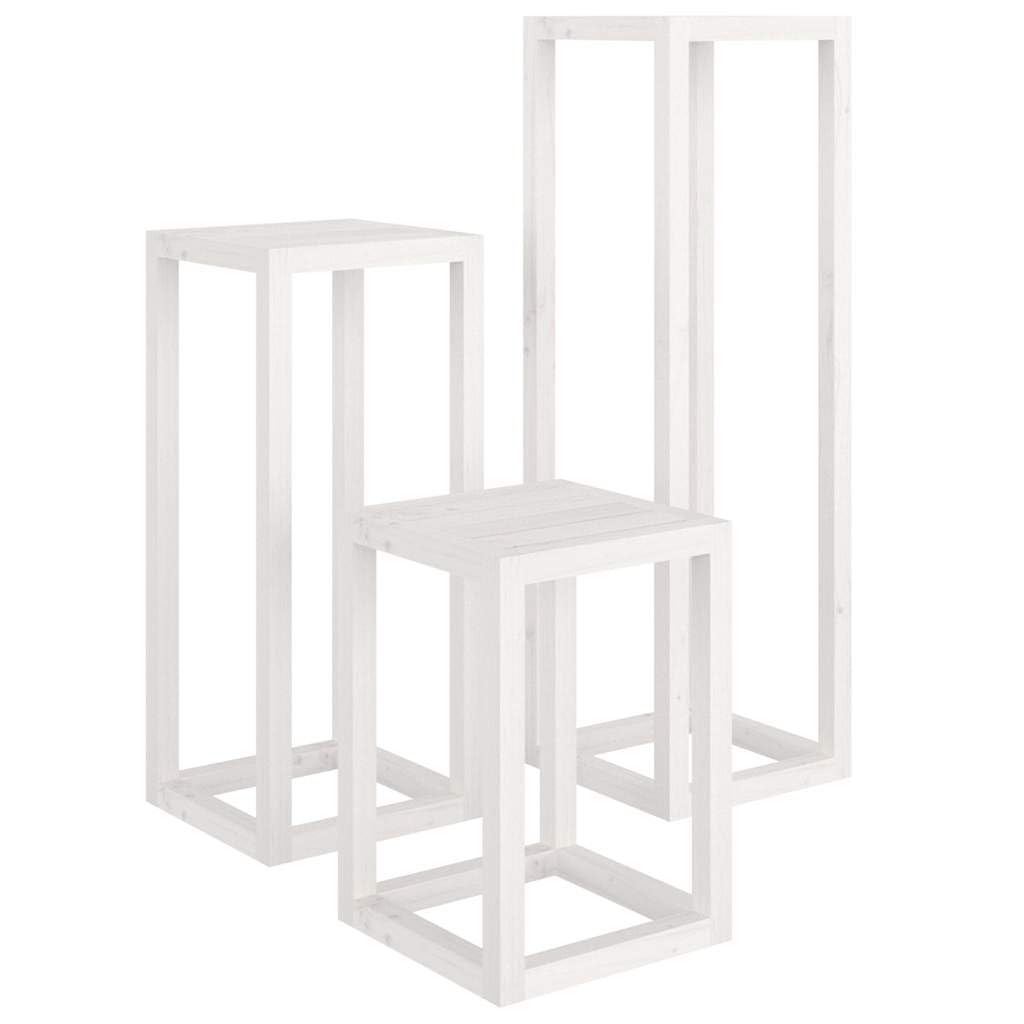 vidaXL Pflanzenständer Set 3-tlg., Pflanzenregal mit Holzrahmen, Blumenständer für Wohnzimmer Terras