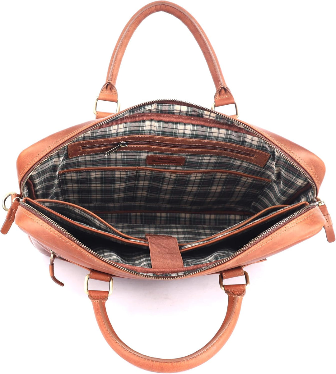 Damen Laptop Tasche Echtes Leder CB-LAP-1008 Brown, Brown