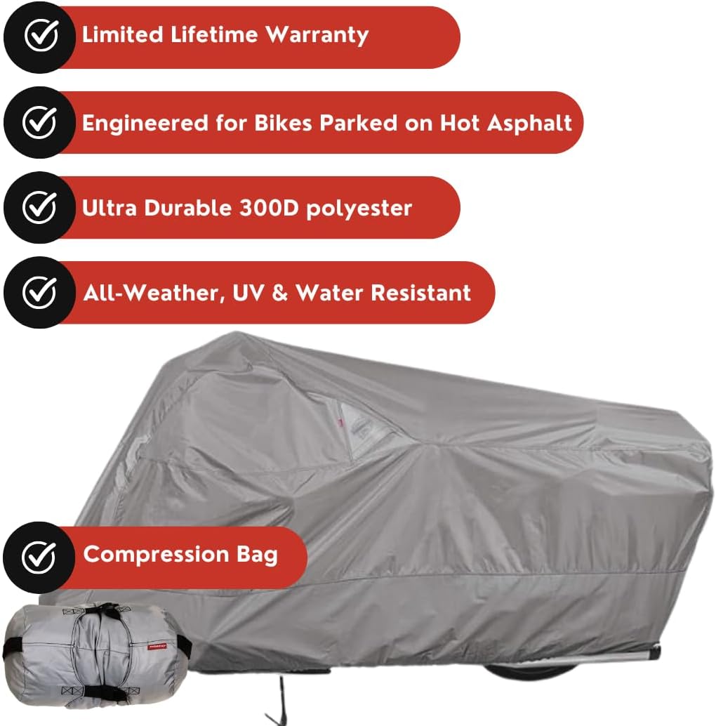 Dowco Guardian 50004-07 WeatherAll Plus Motorradabdeckung, wasserdicht, Grau/XL grau XL, grau XL