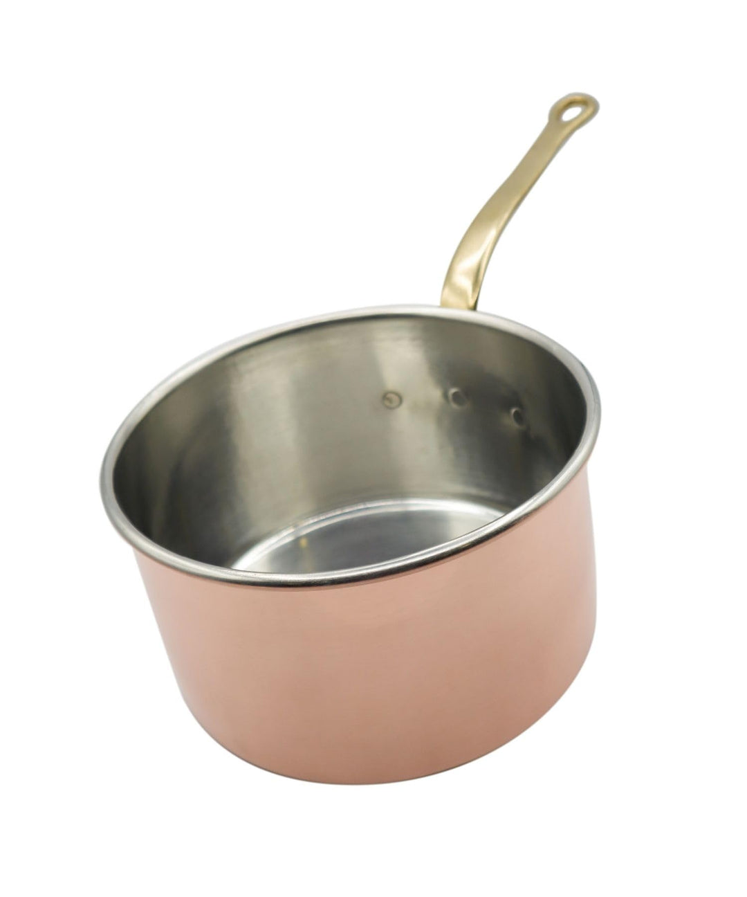CREARTISTIC 100% Made in Italy Topf aus verzinntem Kupfer mit Messinggriff – 18 x 10.5 cm 2L – Topf