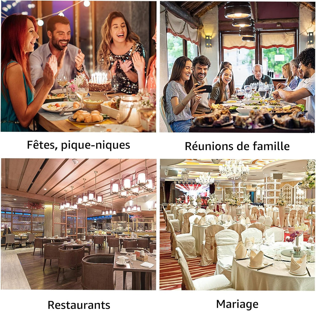 AKOLAFE 400 Stück Geschirrset Pappteller Umweltfreundlich Einweggeschirr Biologisch Abbbaubare Einwe