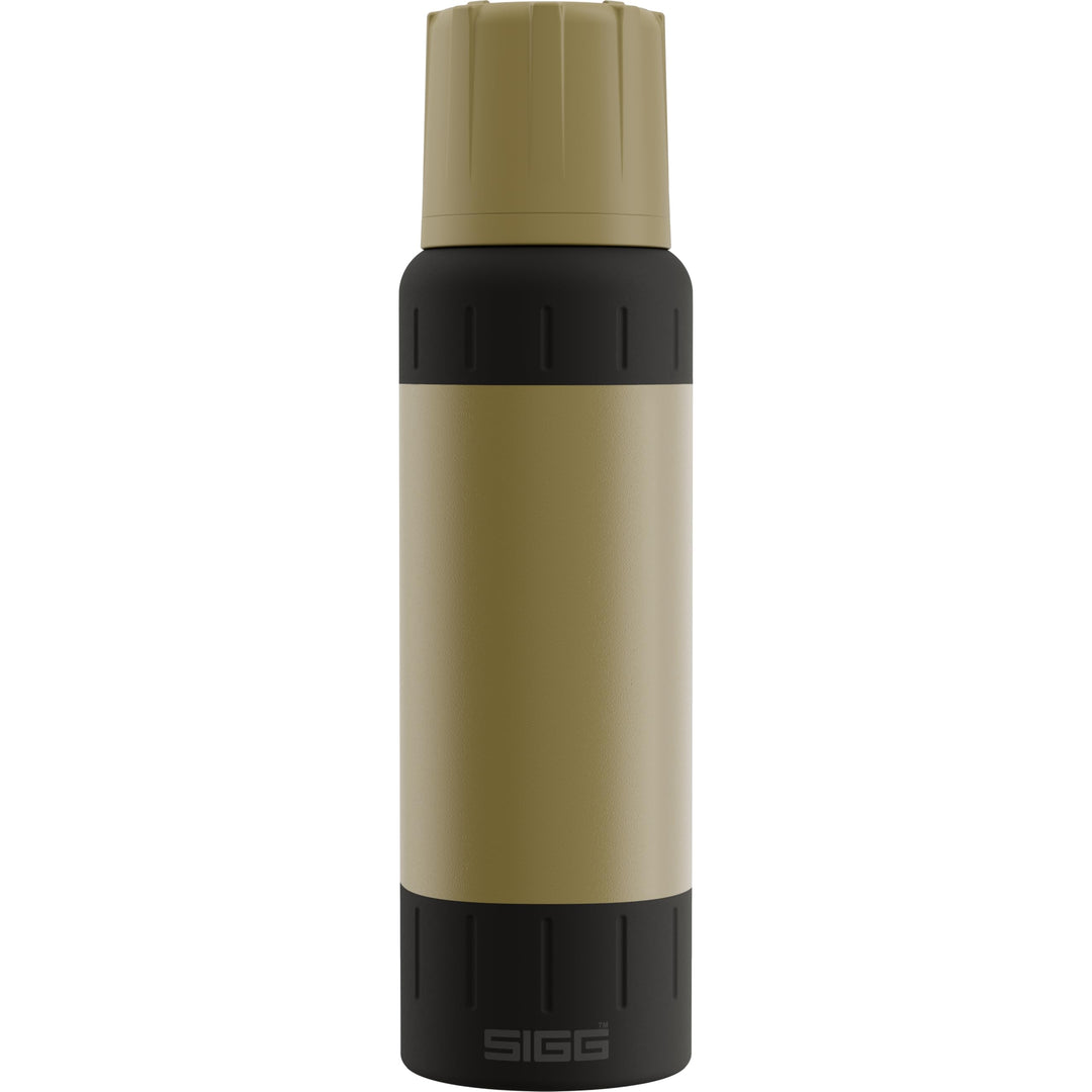 SIGG – Isolierte Trinkflasche – Thermosflasche Alpine Star Caramel Sand, mit Becher – 27 St. Heiss,