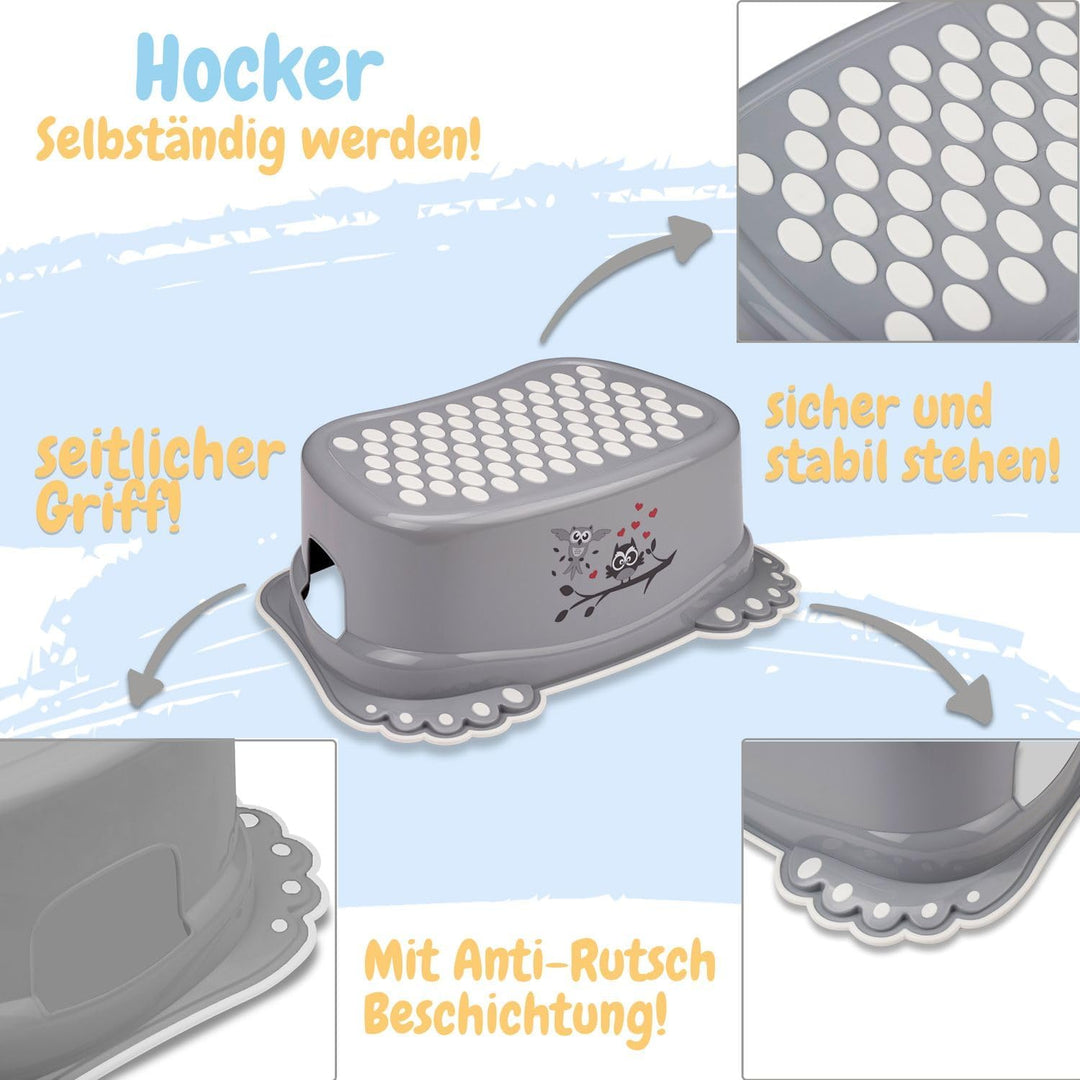 Kinderhocker TÜV Rheinland geprüft! Kinder Toilettenhocker mit Anti-Rutsch Beschichtung für Stabilit