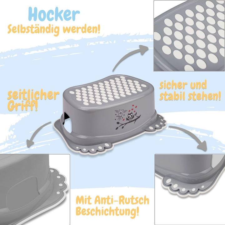 Kinderhocker TÜV Rheinland geprüft! Kinder Toilettenhocker mit Anti-Rutsch Beschichtung für Stabilit
