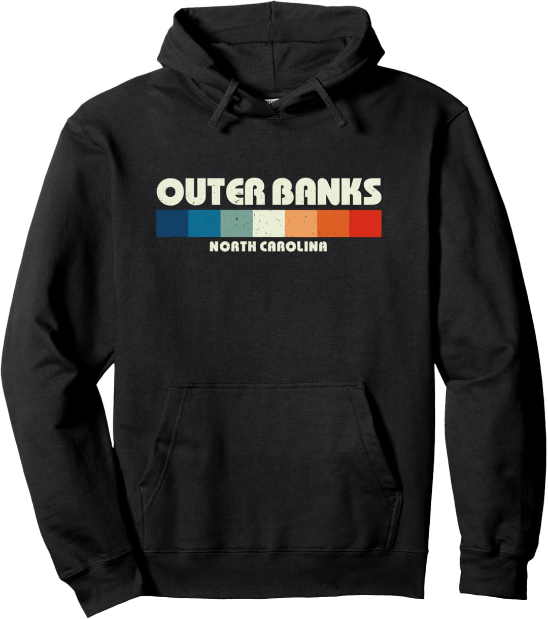 Retro Outer Banks North Carolina 70s Pullover Hoodie