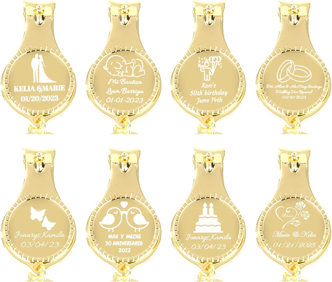 20 stücke Personalisierte Gold Flaschenöffner Nagel Clipper Keychain Vielseitig & Langlebig, Private