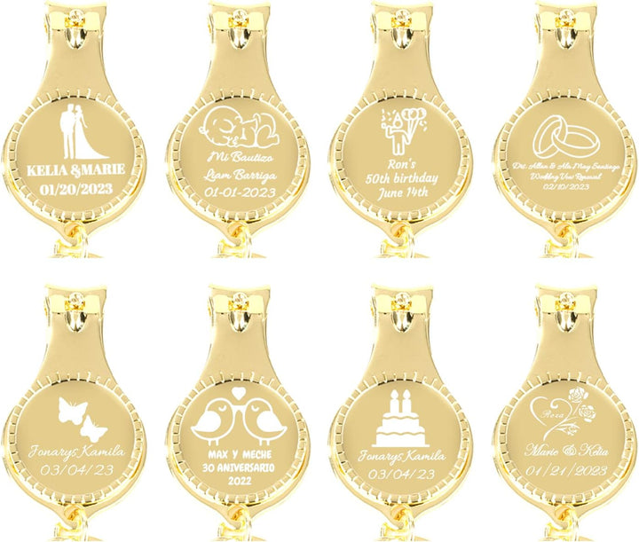 20 stücke Personalisierte Gold Flaschenöffner Nagel Clipper Keychain Vielseitig & Langlebig, Private