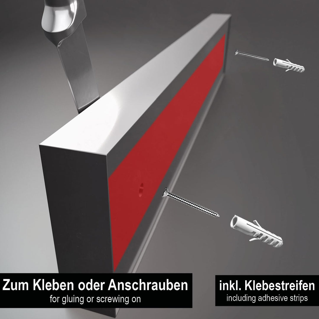 Magnetische Messer-Leiste aus Edelstahl - 40 cm langer Magnethalter zur Wandbefestigung - vielseitig