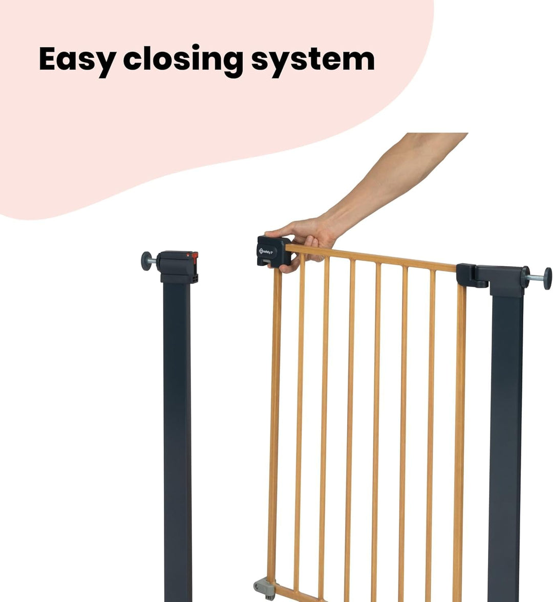 Safety 1st Easy Close Metal Gate, Treppenschutzgitter ohne Bohren, 73–80 cm (bis 108 cm erweiterbar)
