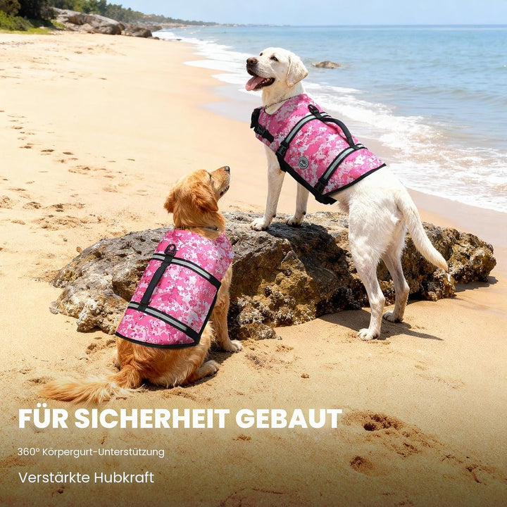VIVAGLORY Rip Stop Schwimmweste Hund, Hundeschwimmweste, Schwimmhilfe & Auftrieb, Rettungsweste Hund