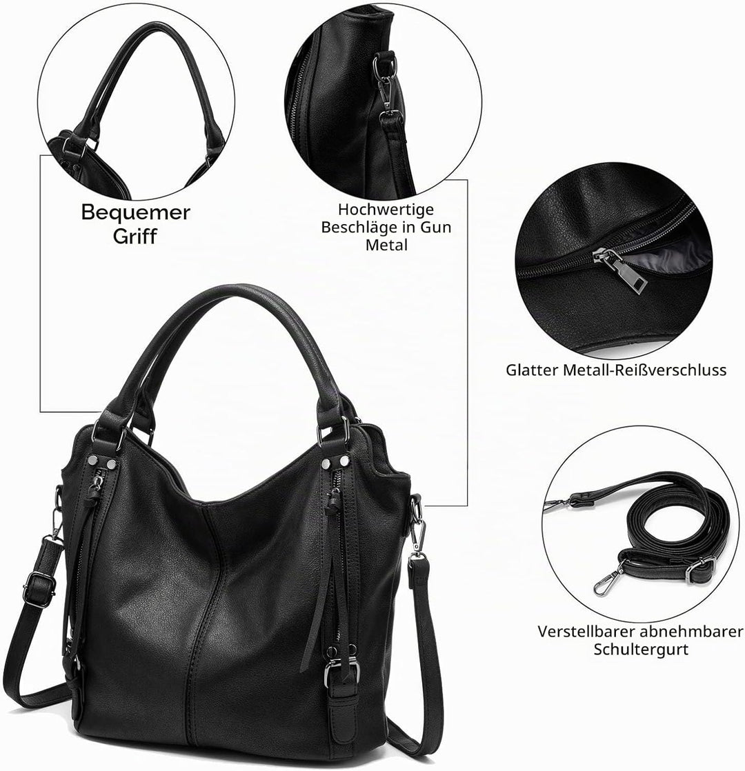 Realer Damen Handtaschen Mittel Shopper Lederhandtasche Schultertasche Umhängetasche Geldbörse Hobo