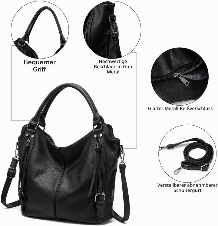 Realer Damen Handtaschen Mittel Shopper Lederhandtasche Schultertasche Umhängetasche Geldbörse Hobo