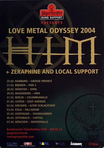 HIM - Love Metal Odyssey, 2004 » Konzertplakat/Premium Poster | Live Konzert Veranstaltung | DIN A1