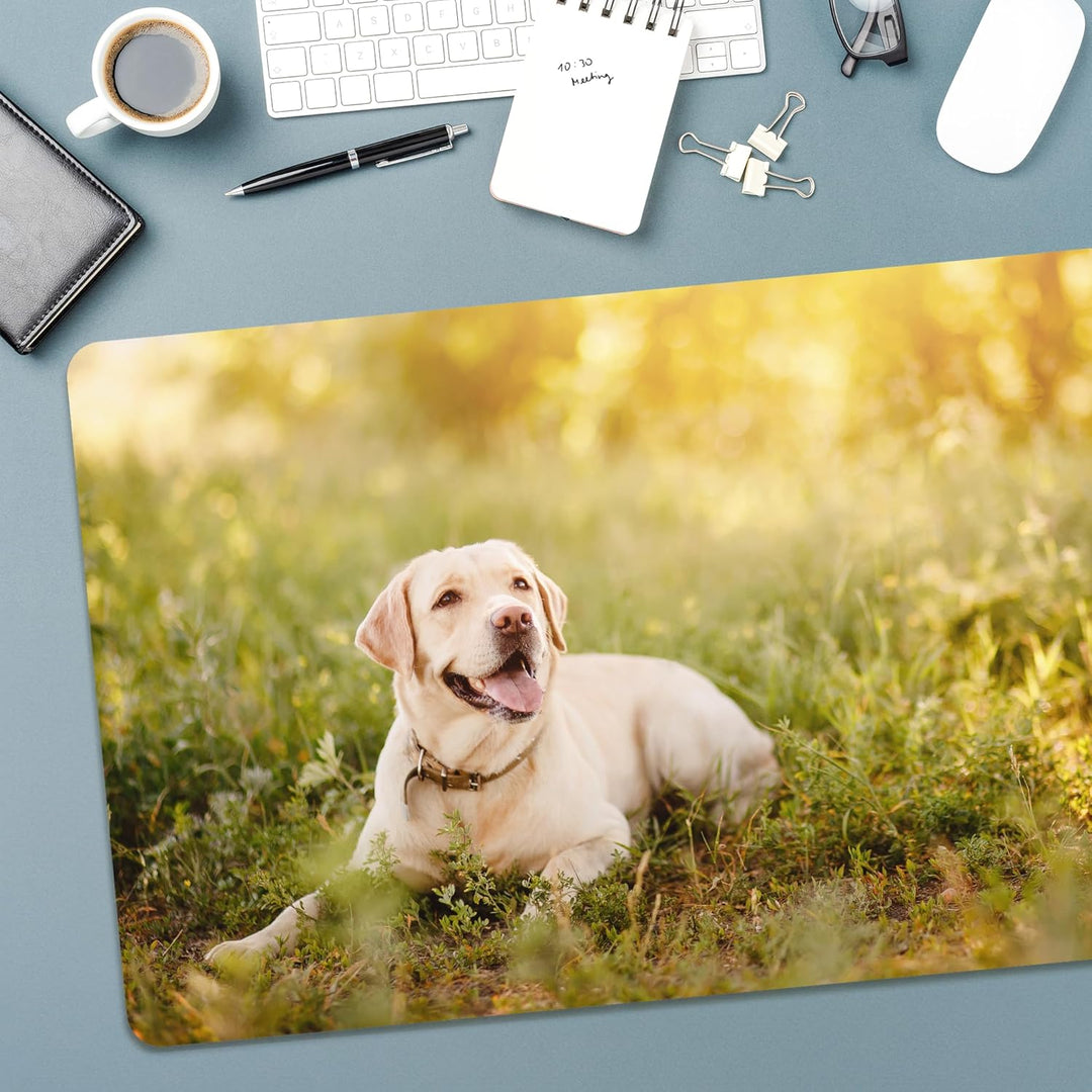 Herz & Heim® XXL Mousepad mit Wunschmotiv – Personalisierbare Schreibtischunterlage mit Foto & Text